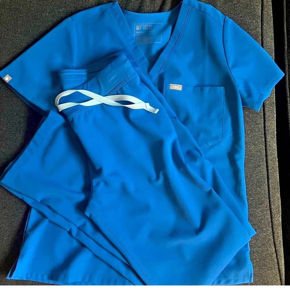 Figs Royal Blue Scrub Set